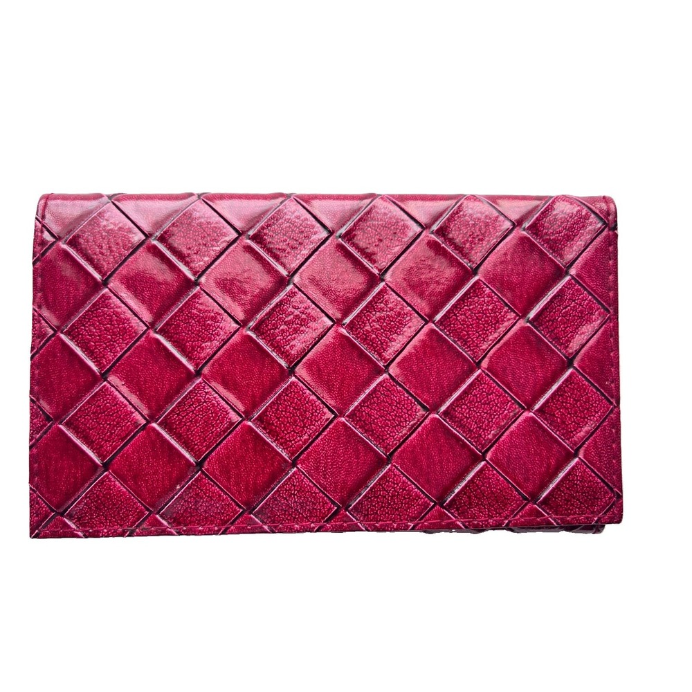 Checkbook Wallet Mirror Red Trifold Gift Women Accessory